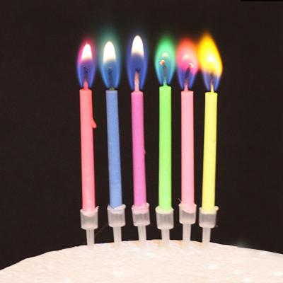 China 6 Pcs Colorful/Running Red Yellow Green Candles Blue Dream Supplies Happy Birthday Party Decoration Sparkler Candles Set Color For Cakes for sale