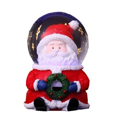 China Festival Snowglobe Stock 4.5 cm 7.5 Snowball Sprinkling Custom White Snowman Santa Claus To Buy Christmas Snow Globes Wholesale for sale