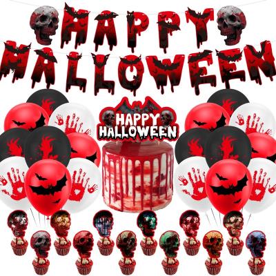 China Wholesale 2022 Halloween Stock Halloween Party Decorations Happy Pumpkin Balloons Banner Cheap Fefstive Home Paper Set Supplies for sale