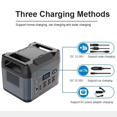 China Portable Power Station Lithiumbatterie 1500W reine Sinuswelle Wechselstromanschluss für Outdoor Camping zu verkaufen