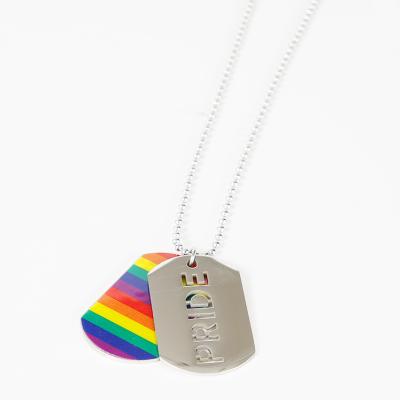 China New 2021 Fashion Eight Colors Rainbow Romantic Couple Stainless Steel Pendants For Necklace for sale