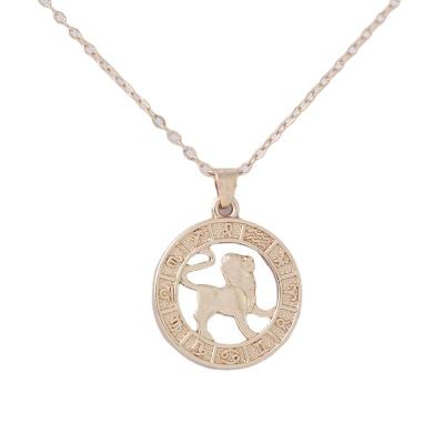 China Fashion Zodiac Sign Necklaces Combine Coin Horoscope Necklaces For Women Leo Astrology Jewelry for sale