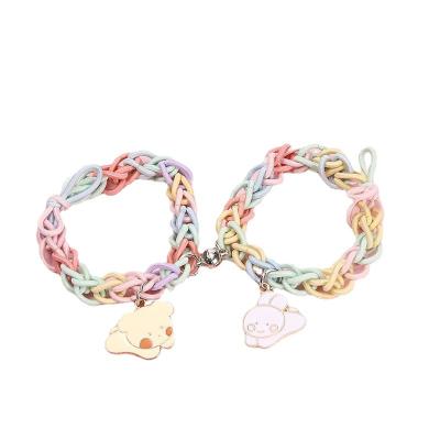 China China Wholesale Fashion Magnet Romantic Small Lovers Woven Bracelet for sale