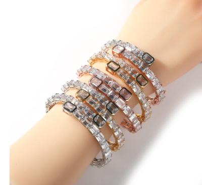 China New Fashion Religious Bracelet Mens Hip Hop Diamond T Square Zircon Lover Bracelet for sale