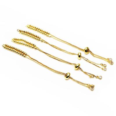 China Trendy Jewelry Copper Plated 3mm Adjustable Bead Set Chain Extensions For Bracelet Making for sale