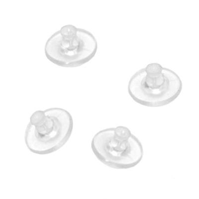 China Fashionable Invisible Plastic Clear Silicone Flat Earplugs Earplugs On The Back for sale