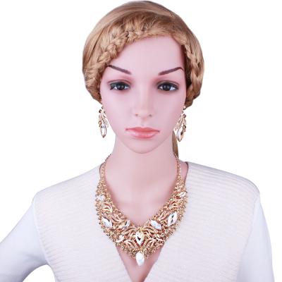 China China Imitation Romantic Rhinestone Necklace Earrings Jewelry Set For African Wedding for sale