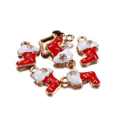 China Fashion Christmas Stockings Charms Findings Chains For Gold Filled Plated Jewelry Pendant for sale