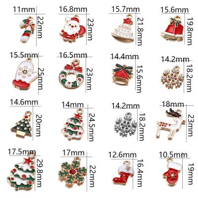 China Cute Fashion Mix Small Alloy Enamel Plated Christmas Charms Findings Chains For Diy Jewelry Pendants for sale