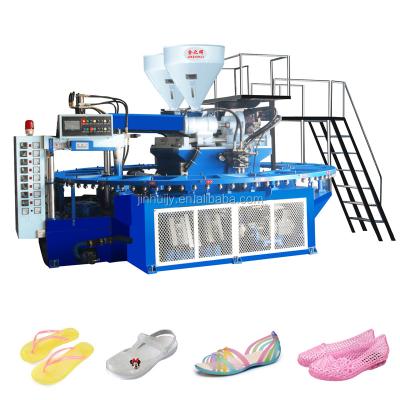 China PVC/TPR/TPU two or mixed colors mixed color shoe injection molding machine /2 slipper or sandals making machine for sale