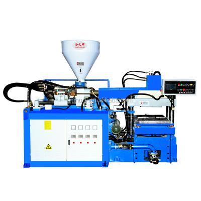 China PVC/TPR Jieyang Jinhui Single Screw (Slide Type) Two Workstation Vertical Plastic Injection Molding Machine Sole/Tie Making Machine for sale