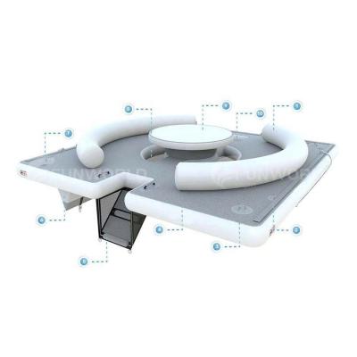 China PVC BOB BANA Water Entertainment Bana Inflatable Deck Surface Dock Inflatable Water Bana Dock Inflatable Floating Platform Tent Aqua Floating Banas for sale