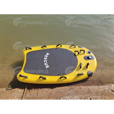 China Yellow Lifeguard Rescue Board Sled Drop Stitch Fabric Marine Safe Funworld Inflatable Rescue Sled for Jet Ski for sale