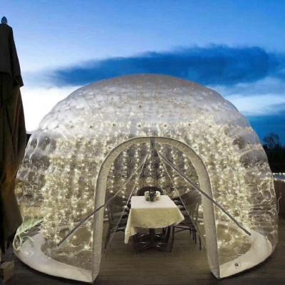 China Decoration Advertising Translucent Inflatables Domes Clear Igloo LED Rooms Transparent Inflatable Bubble Dome Tent For Sale for sale