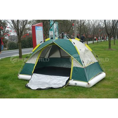 China Camouflage Inflatable Game Travel Camping/Field Hiking Trade Show Event Tent With Drop Stitch Mat for sale