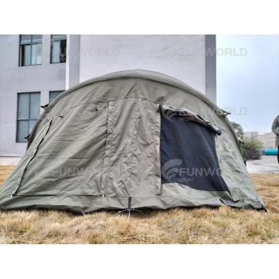 China Large Portable Oxford Caravan Custom Made Outdoor House Airtight Family Pole Inflatable Camping Tent For Sale for sale