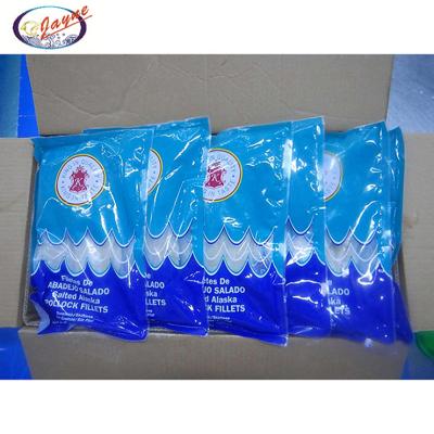 China Wholesale High Quality Retail 5 Kg Package Seafood Fish Fish Fillet Alaska Dry Salty Taste Dry Pollock Fillet for sale