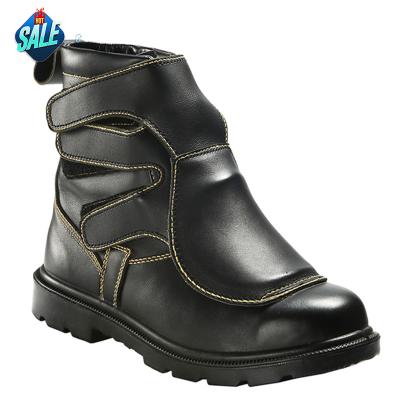 China Safety Anti Static Fire Resistant Boots Black PU Leather Shoes For Men for sale