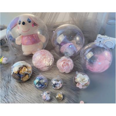 China Clear Plastic Christmas Balls Custom Logo Holiday/Xmas Decoration Christmas Ornaments 2cm-40cm Ball Sphere Blank Hanging Decoration for sale