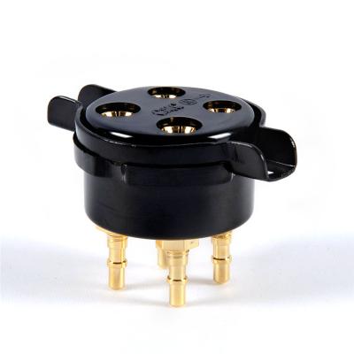 China For 4pin 300B 2A3 101 45 274A 811 801 4Pin CMC bakelite gold tube vacuum tube socket for 300B 274A 811 801 for sale