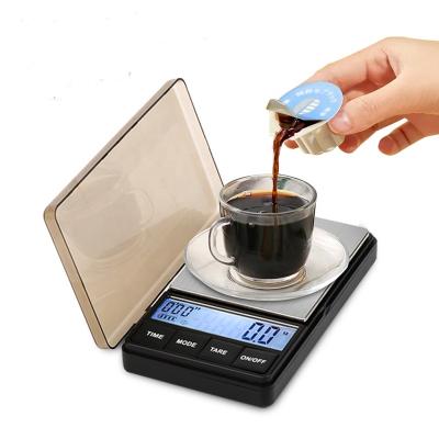 China ABS+Stainless Steel Platform 1000g/0.1g Jewelry Diamond Pocket Weight Scale Digital Gold Electronic Jewelry Measures Coffee Scale With Timer for sale