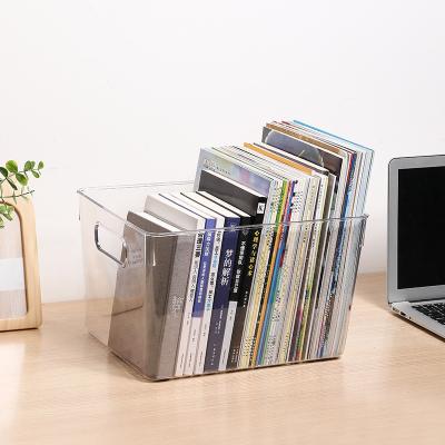 China 3PK plastic storage box PET workable for books organization clear storage boxes and bins for sale