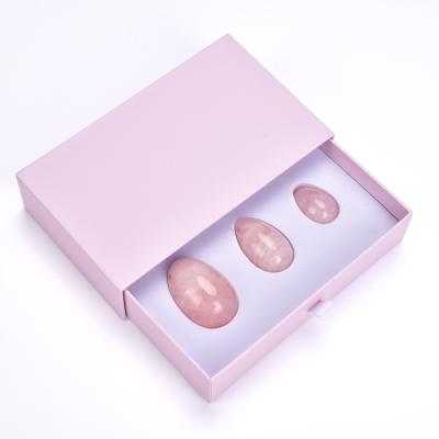 China China healing massage cheap rose rose crystal quartz yoni egg women yoni egg with pink box for sale