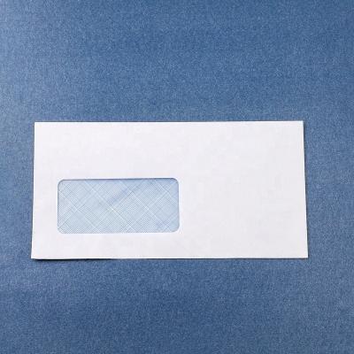 China Custom Business Envelope Paper Window Envelope 225mm*115mm Security Business White Envelope With Skin Strip for sale