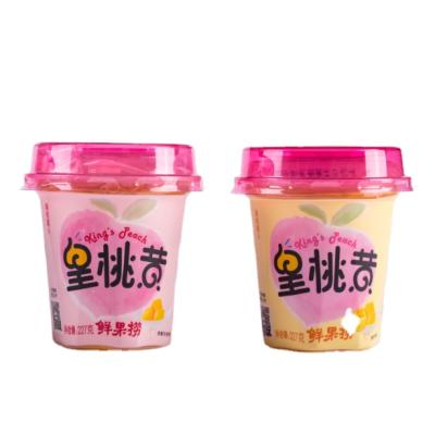 China yellow peach in cup canned fruit cutout in syrup for sale