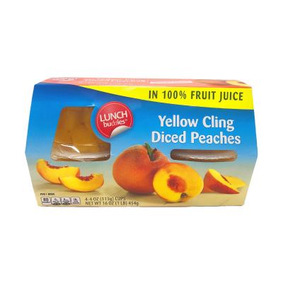 China 4oz Canned Fruit Cup Canned Sliced ​​Peaches Packed In Plastic Cup for sale