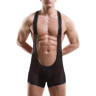 China 2021 New Men's Breathable Underwear Spring Breathable Overalls Mesh Jockstrap Singlet Wrestling Jumpsuit for sale