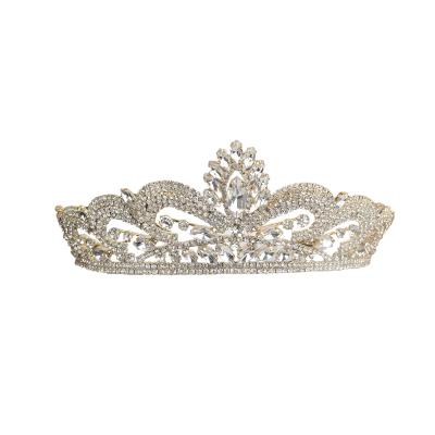 China Wedding Crystal Gold Bridal Crown Rhinestone decoration for sale W14xH5 W14xH5 for sale