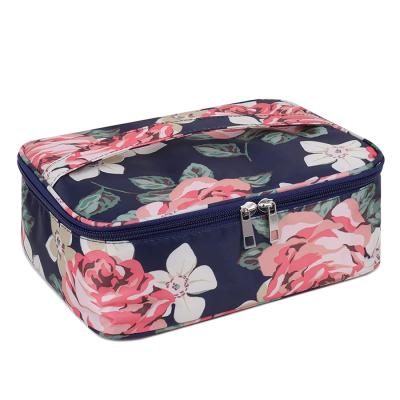 China Fashion Large Makeup Bag Travel Cosmetic Case Organizer with Brush Slots and Storage Portable Bag for Women for sale