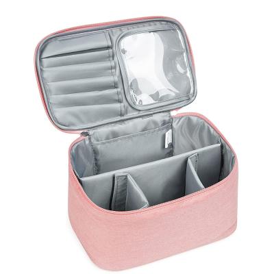 China Fashion Women Makeup Bag Large Cosmetic Bags With Mesh Pocket Portable Travel Toiletry Bag For Women/Men for sale