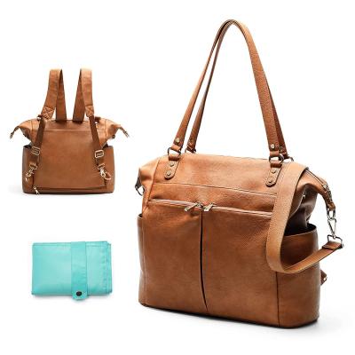 China With Full Vegan USB Specifications Leather Backpack Diaper Bag Wide Varieties for sale