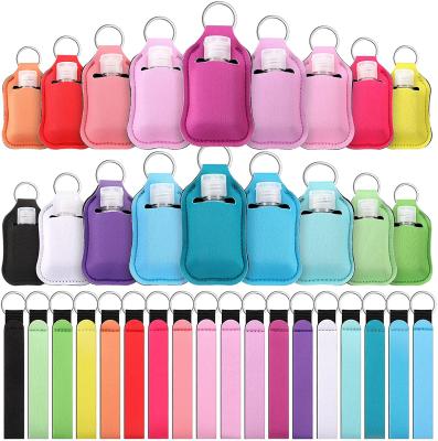 China CANS Empty Travel Bottles With Bottle Holders Refillable Reusable Wristband Container Bottle Holder Travel Key Chain for sale