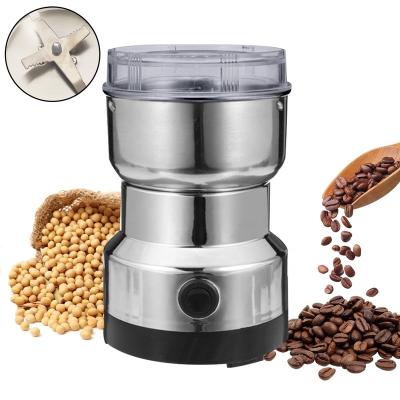 China Hotel Household 340ml 4 Blade Stainless Steel Mini Electric Coffee Grinders Soy Bean Automatic Portable Coffee Bean Machine for sale