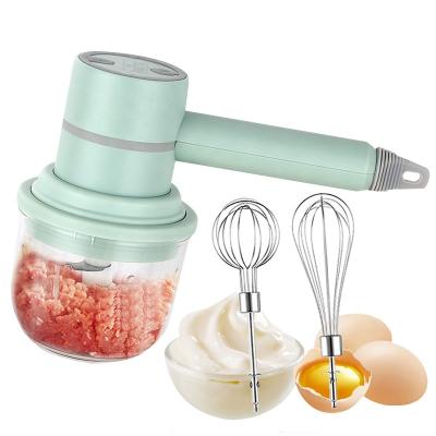 China 2 in-1 Hot Selling 3 Speed ​​Mini Egg Beater Electric Stocked Egg Beater Head Portable Plastic Cordless Rechargeable Automatic Egg Mixer Mini Egg Beater for sale