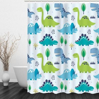 China Factory Price Sustainable Trees Toilet And Thanksgiving Sublimation Set Tropical Empty Solid Shower Curtain for sale