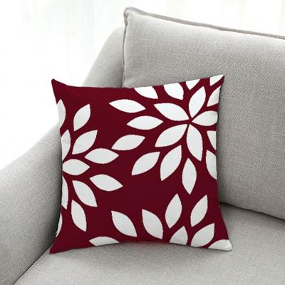 China Custom Geometric Print Tile Cover Home Sofa Decorative Red Pillow Case Cushion Cover Anti Dust Mite for sale