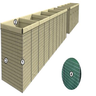 China Galfan Coated Defensive Hesco Barrier Easily Assembled 50 X 50mm for sale