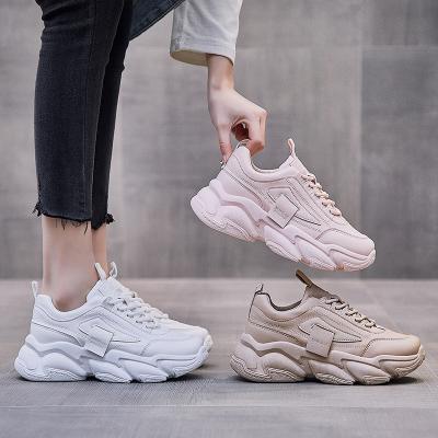 China Chunky Shoes Shape Platform Shoes 2021Women's Fashion Trend Women's Chunky Shoes Lace Up Girls Women's Sneakers Shoes for sale