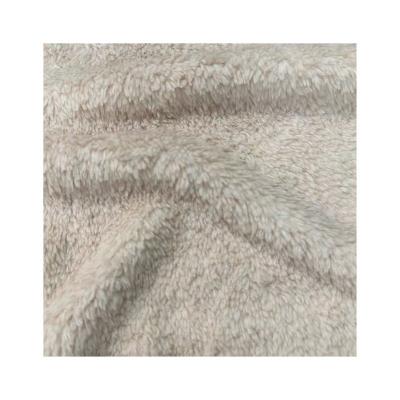 China Shrink-Resistant High Quality 100%Polyester 380GSM Two Side Plush Fabric Shu Velveteen Fabric For Garment for sale