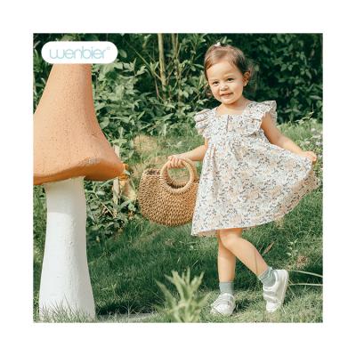 China 2022 Spring New Arrivals Children Girls Washable Flower Dresses Elegant Nifty Floral Baby Dresses for sale