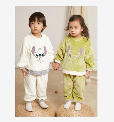 China Lovely Cute Wenbier Infant Baby Flannel Kids Thermal Clothes Cartoon Pajamas Clothing Sets for sale