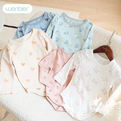 China Cozy Baby Clothes OEM Wenbier 2022 Multicolor Full-printed Long Sleeve Newborn Cozy Baby Romper Lovely Cute Cute Animal Pattern Cartoon for sale