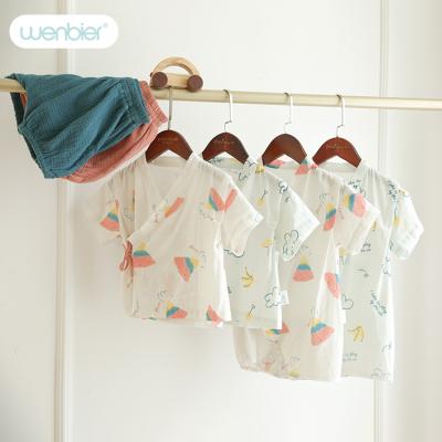 China Breathble Cozy Baby Rompers Clothes OEM High Quality Bamboo Cartoon Pattern Fruit Pajamas Banana Newborn Baby Rompers for sale