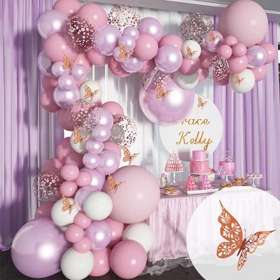 China Romantic Luxury Pink White Balloon Garland Arch Set Rose Gold Confetti Balloon Arch Kit Decoration Wedding Birthday Party for sale