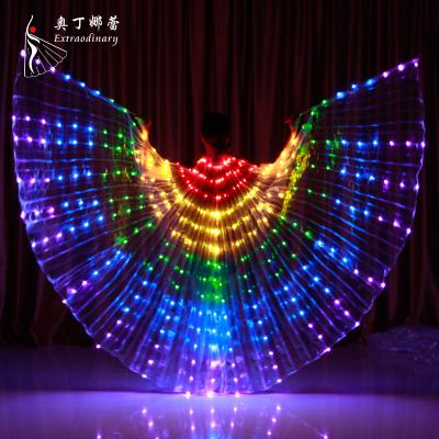 China 170pcs LED Make It Smarter Children Dancers LED Performance Fluorescent Butterfly Wings Carnival Belly Dance Led Costumes for sale