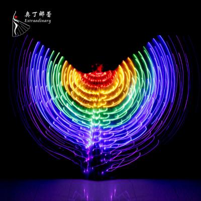 China 300pcs LED Make It Brighter Adult Belly Dance Shining LED Performance Butterfly Wings Belly Dance Carnival Shows Led Costumes for sale